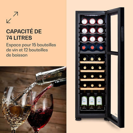 Cave à vin de service KLARSTEIN Bovella 27 Duo+ 74L 27 bouteilles