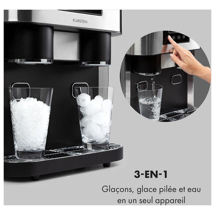 Machine à glaçons KLARSTEIN Eiszeit Crush - Noir/Argent