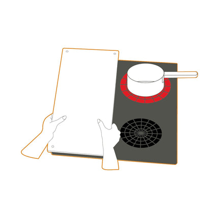 Planche de protection cuisson PEBBLY pour plaque 50x28cm, noire