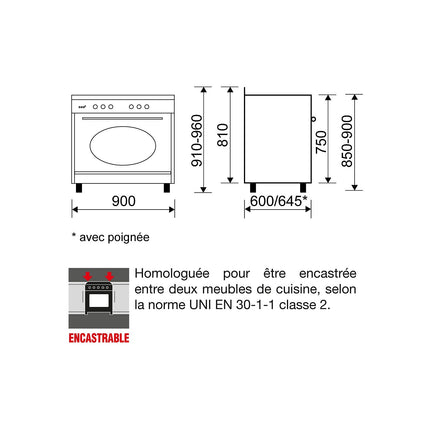 Piano de cuisson gaz GLEM GU960CMR2