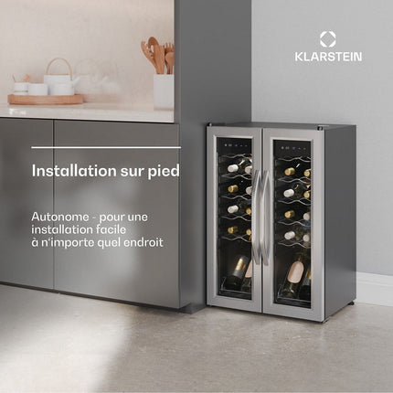 Cave à vin polyvalente KLARSTEIN Vinamour 2 zones tactile UV