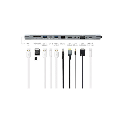 Station d'accueil METRONIC USB-C Adaptateur 11 en 1