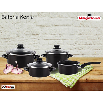 Batterie de cuisine MAGEFESA Kenia 7 pièces, Jeu 3 poêles,Induction