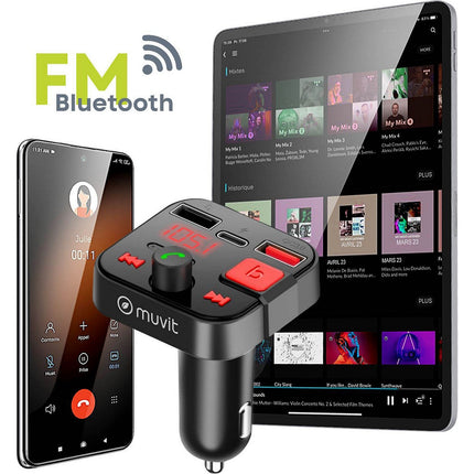 Transmetteur FM MUVIT Transmetteur FM Bluetooth Allume cigare
