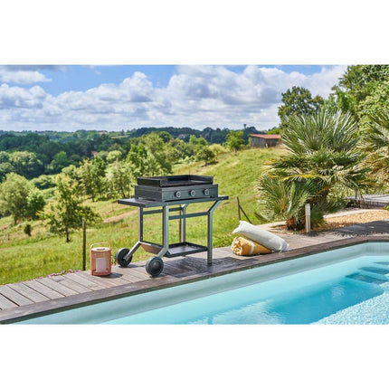 Desserte FORGE ADOUR TRA NG roulante acier Noir et gris, compatible placha de 45 à 75 cm