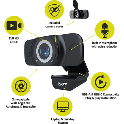Webcam PORT DESIGN WEBCAM HD 1080