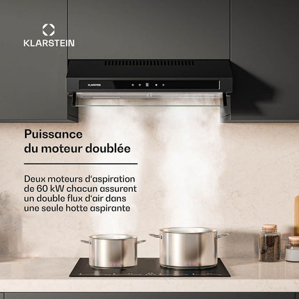 Hotte casquette KLARSTEIN Purista Force Compacte 384,8m³/h C noir