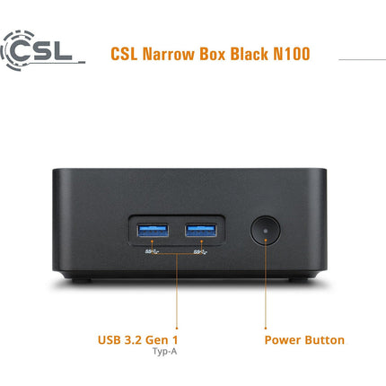 Mini PC CSL-COMPUTER Narrow Box Black 8Go 1000Go Win11 Pro