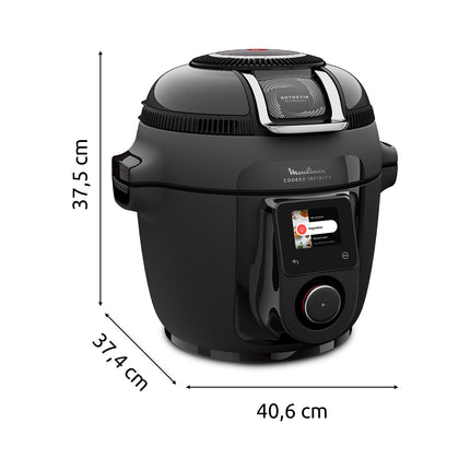 Cookeo MOULINEX Multicuiseur Airfryer Cookeo Infinity avec pale Noir CE9828F0 20 modes de cuisson, 6,5 L