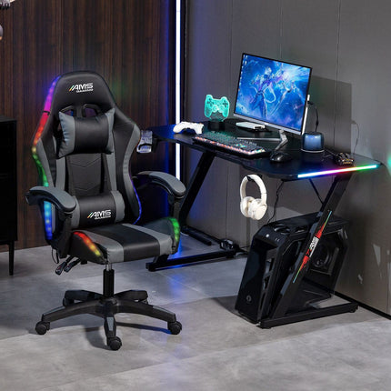 Bureau gamer AMS GAMING GAMERDESK-120Z-LED