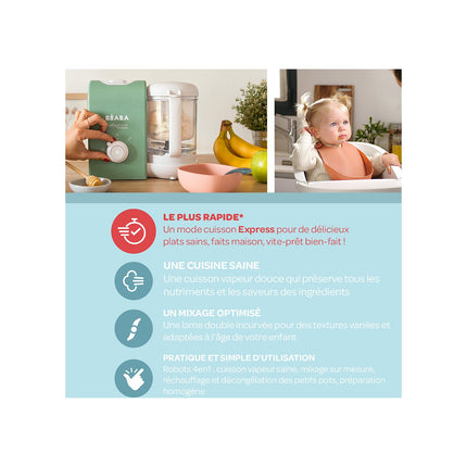 Mixeur Cuiseur Bébé BEABA Babycook Express - baltique