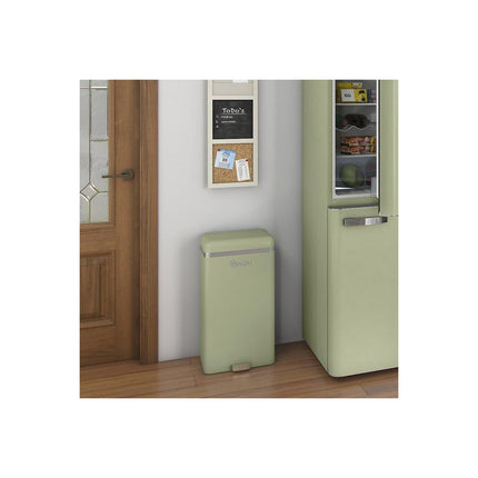 Poubelle de cuisine automatique SWAN SWKA4500GNEU Retro Poubelle, Métal, 45 L
