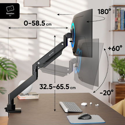 Support écran PC ONKRON Bras Écran PC 17–57", 27 kg, G130-B Noir