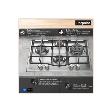 Plaque gaz HOTPOINT PCN641T/IX/HA