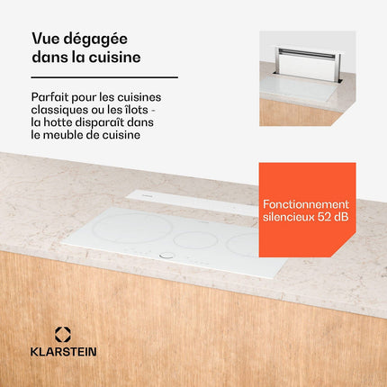 Hotte escamotable KLARSTEIN Royal Flush Eco 75cm 713,8m³/h A++ blanc