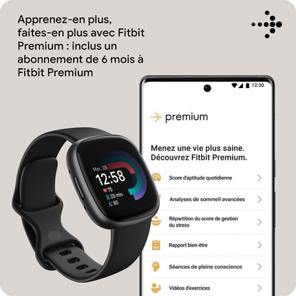 Montre santé FITBIT Versa 4 Aluminium Graphite et