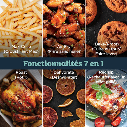 Friteuse sans huile NINJA CRISPi PRO 7-en1, 2 récipients en verre de 5.7 et 2.3L, AS101EULG