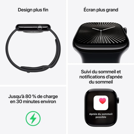 Montre connectée APPLE WATCH Serie 10 46mm Titane Ardoise M/L Cell