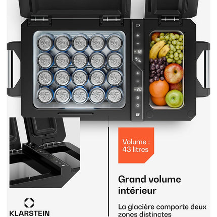 KLARSTEIN Arctiq Duo compresseur 43L 78 cm Noir