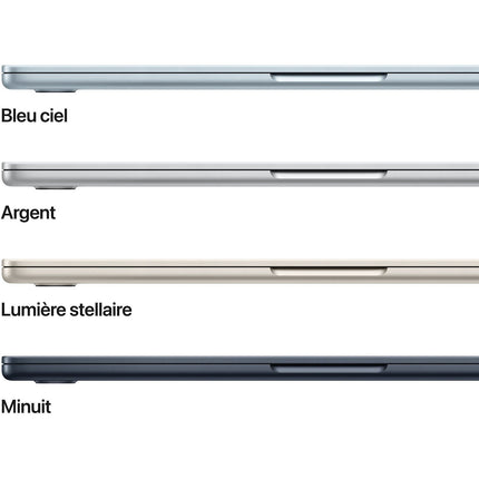 Ordinateur Apple MACBOOK Air 13,6" Puce M4 CPU 10 / GPU 8 coeurs Mémoire RAM 16Go Stockage 1To SSD Retina Minuit