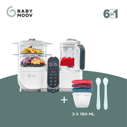 Mixeur Cuiseur Bébé BABYMOOV Nutribaby+ White/3 babybols+2 cuillères