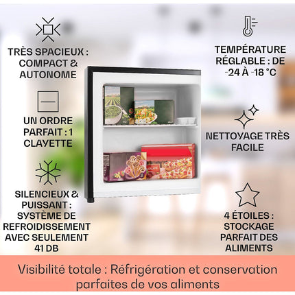 Mini congélateur KLARSTEIN Garfield 4 étoiles 35L 65W 2 niveau noir