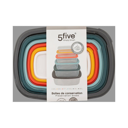 Boîte alimentaire 5FIVE 6 boites rectangulaires multicolors