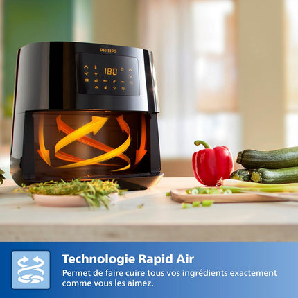 Airfryer PHILIPS HD9280/70 Friteuse sans huile connectée Noir, Série 5000 XL 6.2L