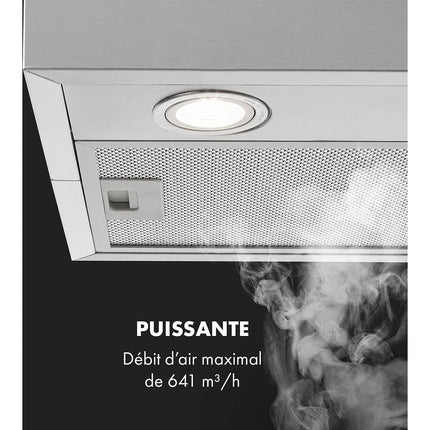 Hotte décorative îlot KLARSTEIN Structura 41cm 624m³/h classe A LED inox