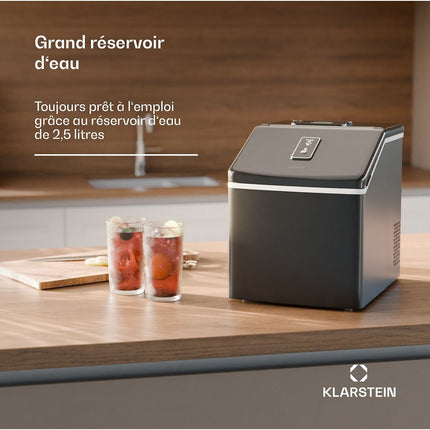 Machine à glaçons KLARSTEIN Clearcube 13 kg/24h transparente Noir Reconditionné