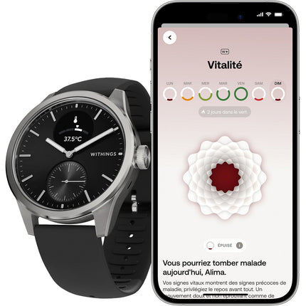 Montre santé WITHINGS Scanwatch 2 - 42mm Noire