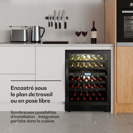 Cave à vin polyvalente KLARSTEIN VeroSteel 2 zones 129L 43 bt 60 cm Noir