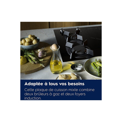 Plaque mixte induction gaz ELECTROLUX KDI951723K - Grande largeur