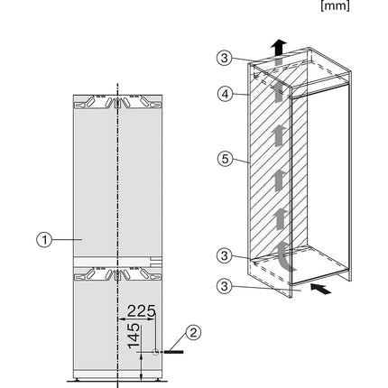 Réfrigérateur combiné encastrable MIELE KFN 7734 E