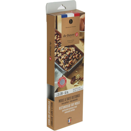 Moule à tarte DE BUYER rectangulaire fond amovible 3212.35