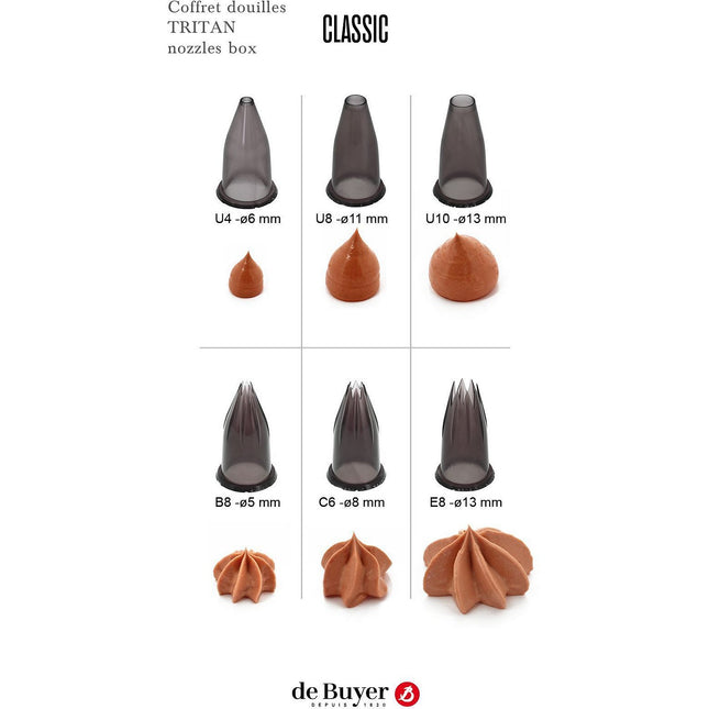 Douille à pâtisserie DE BUYER x 6 tritan 4150.02