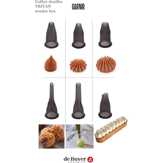 Douille à pâtisserie DE BUYER x 6 tritan 4150.08