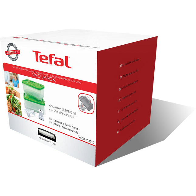 Boîte Aliment TEFAL Lot de 2 : 600ml et 800ml + adaptateur