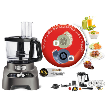 Robot multifonction MOULINEX FP825E10 Double Force 1000W