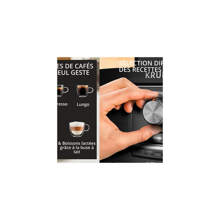 Expresso Broyeur KRUPS Intensity, Machine espresso entièrementautomatique, 4 boissons EA5008E0