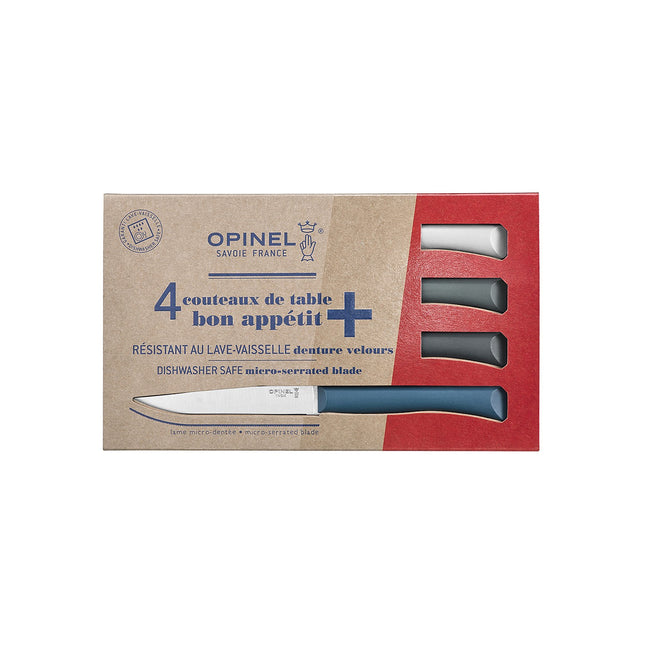 Couteau OPINEL de table x4 Tempete bleu canard ant
