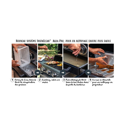 Barbecue gaz CAMPINGAZ Premium 4W noir 4 brûleurs sur chariot, 72x46 cm