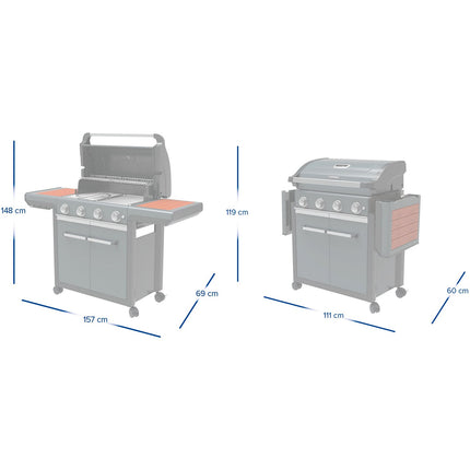 Barbecue gaz CAMPINGAZ Premium 4W noir 4 brûleurs sur chariot, 72x46 cm