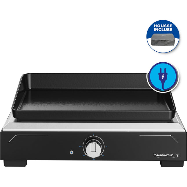 Plancha électrique CAMPINGAZ 1 XD noir inox à poser, 45x30 cm + housse