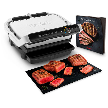Grille-viande TEFAL OPTIGRILL ELITE GC750D12 inox plaques amovibles, 30x20 cm