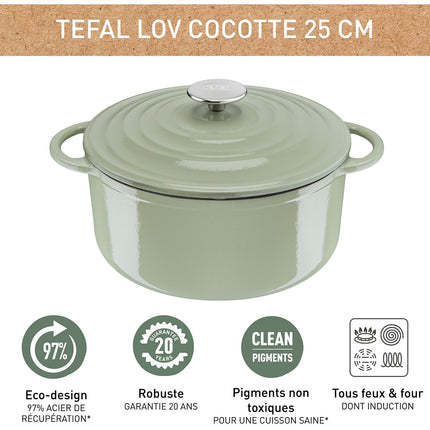 Faitout TEFAL Fonte LOV Faitout 25cm vert