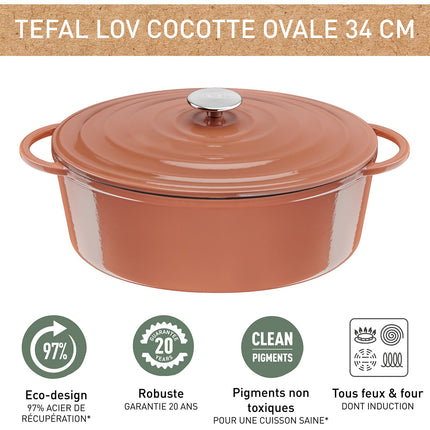 Cocotte TEFAL Lov 34cm terracotta