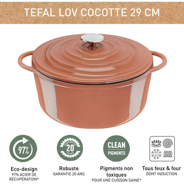 Cocotte TEFAL Lov 29cm terracotta