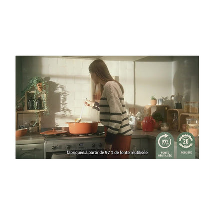 Cocotte TEFAL Fonte LOV sauteuse 28cm beige