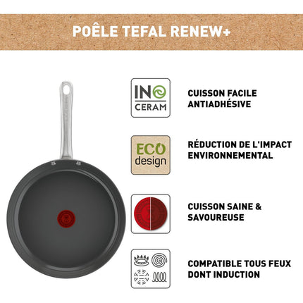 Poêle TEFAL Manche fixe Renew+